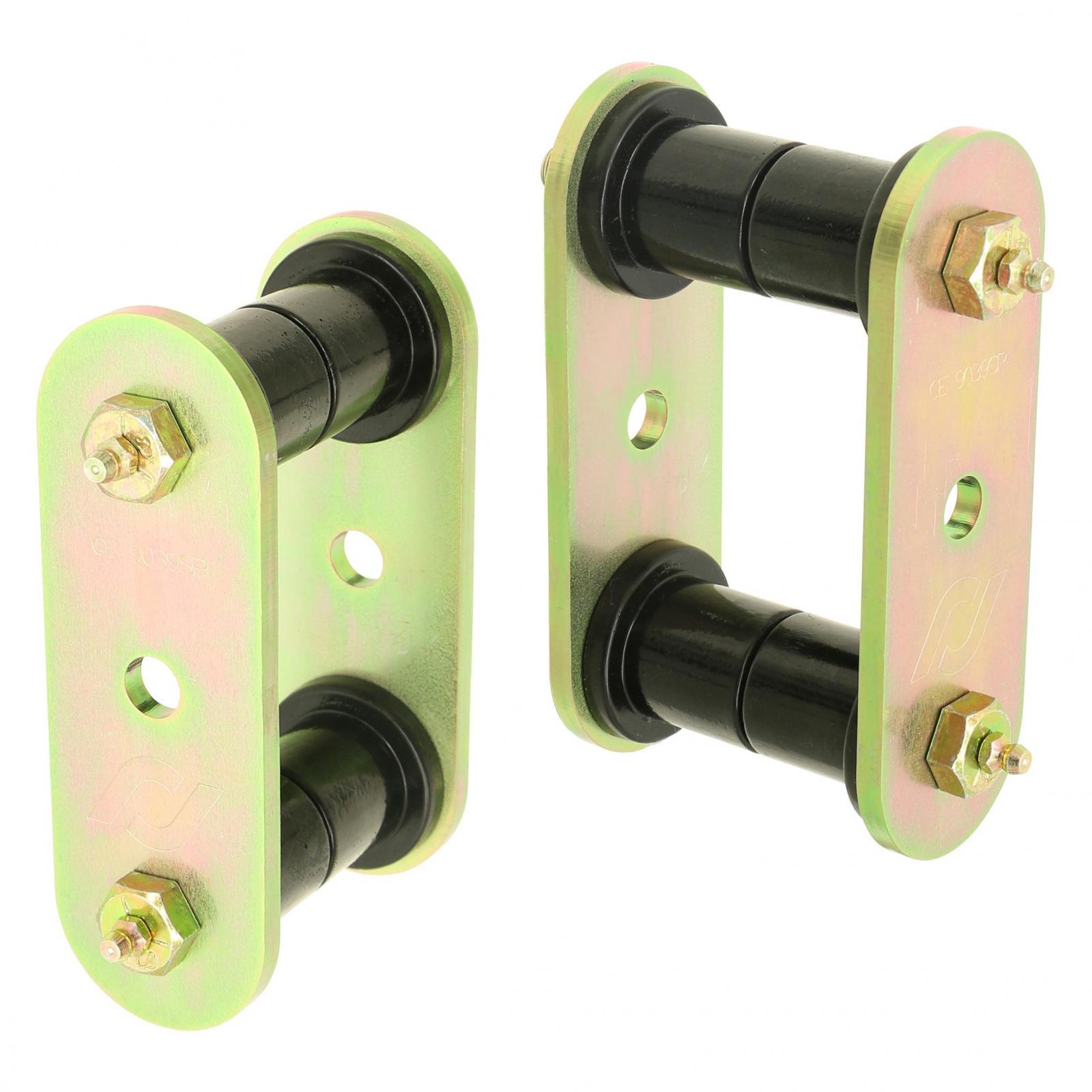 RockJock 4x4 HD Leaf Spring Shackles 87-95 Wrangler YJ Rear Includes Urethane Bushings HD Greasable Bolts Pair - CE-9039