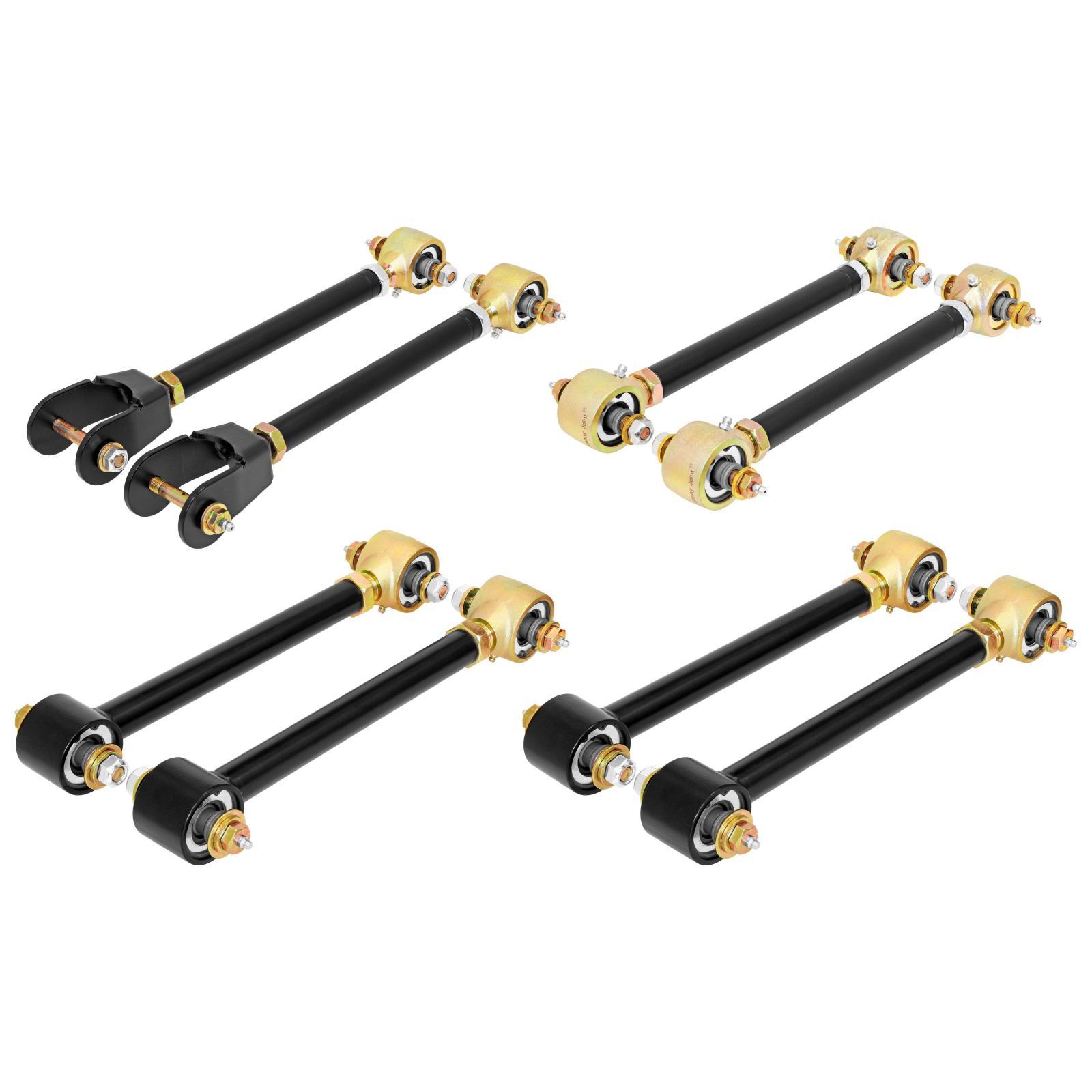 RockJock 4x4 Johnny Joint Control Arm Set 97-06 Wrangler TJ and LJ Unlimited Adjustable w/ Double Adjustable Upper Arms Set Of 8 - CE-9100AS