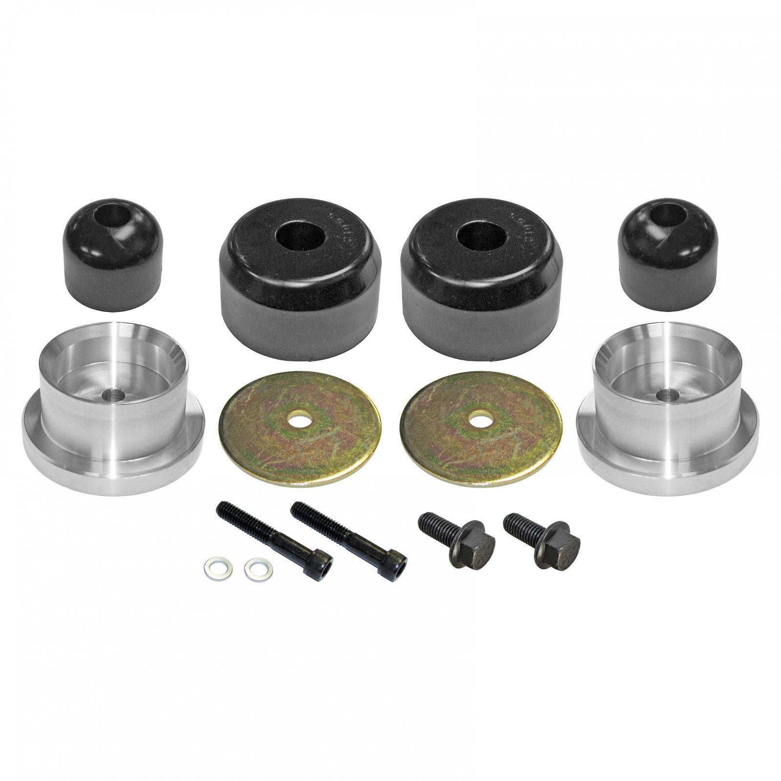 RockJock 4x4 Bump Stop Kit 97-06 Wrangler TJ/LJ Rear Includes Polyurethane Bump Stops Aluminum Spacers Hardware - CE-9122R