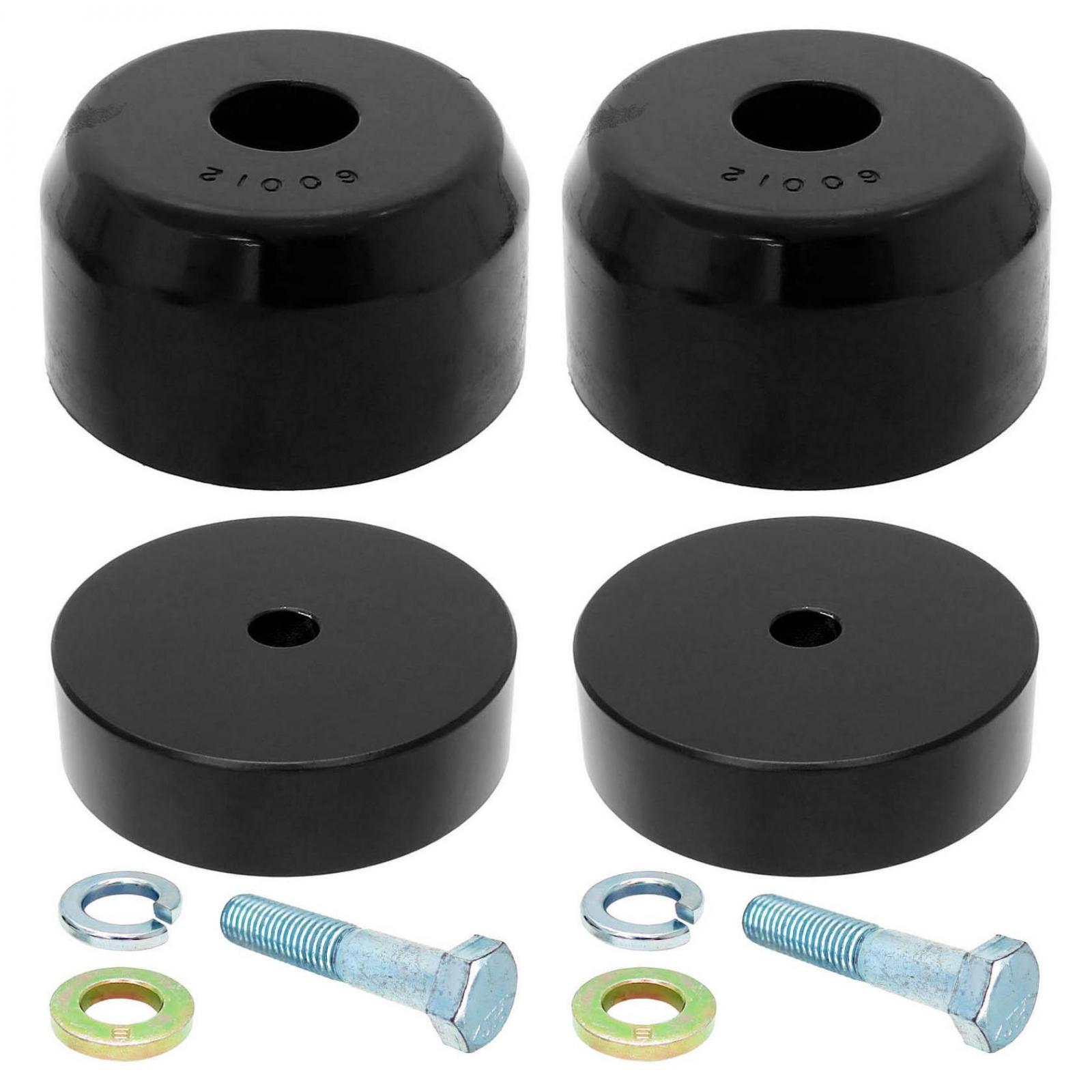 RockJock 4x4 Bump Stop Kit 07-18 Wrangler JK Front Includes Billet Aluminum Spacers Urethane Bump Stops Hardware - CE-9807FBSK