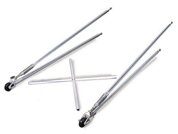 Moroso Universal Wheel-E-Bar™ Kit Incl. Material For X-Brace Installation 60 in. Seamless Steel Tubes Sprung Plastic Wheel w/Steel Bearings Welding Required - C2145
