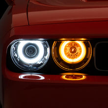 Raxiom 08-14 Dodge Challenger Dual LED Halo Projector Headlights- Black Housing (Clear Lens) - CH3684