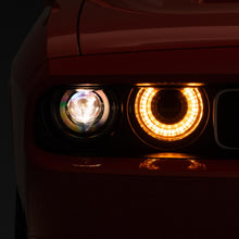 Raxiom 08-14 Dodge Challenger Halo Projctr Headlights w/Sequential Turn Signals-Blk Hsng(Clear Lens) - CH3761