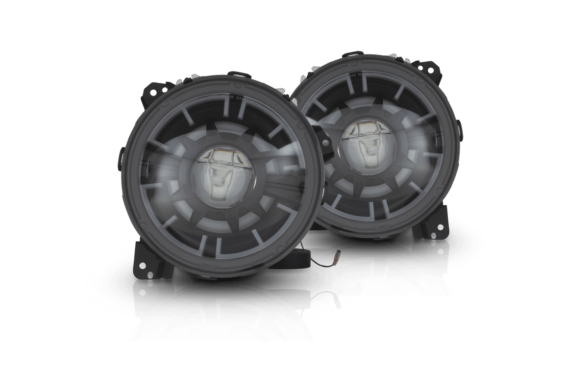Attica 4x4 LED Projector Headlight w-Sequential Turn Signal (2018-2023 Gladiator, Wrangler) - CHATT0657-BC