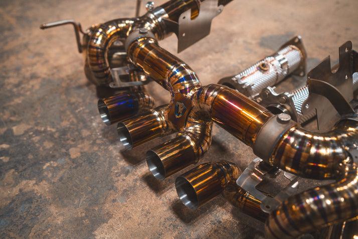 Valvetronic Designs 2020-2025 Chevy Corvette C8 Z06, 6.2L , Catback Grade 5 Titanium Titanium 4.0 Inch Outlet Tips, Can Reuse OEM Tip Outlet - CHEV.C8Z.VSES.TI