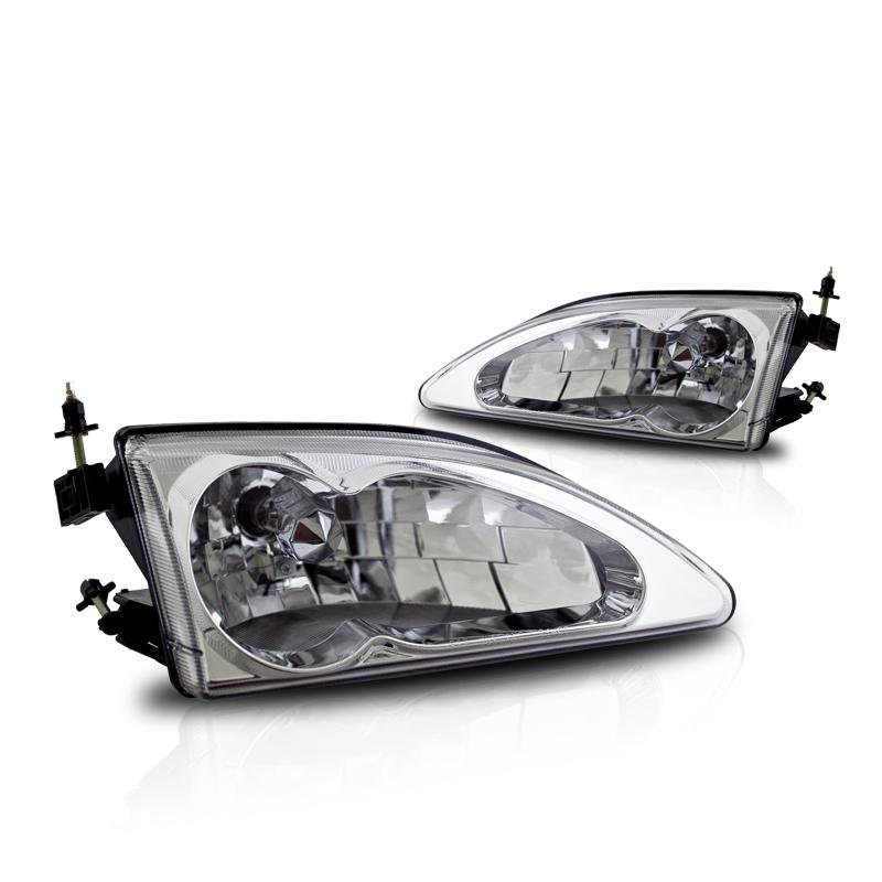 Winjet Headlights-Chrome / Clear (1994-1998 Mustang) - CHWJ-0213-C