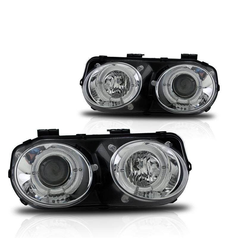Winjet Halo Projector Headlights-Chrome / Clear (1998-2001 Integra) - CHWJ-0217-C