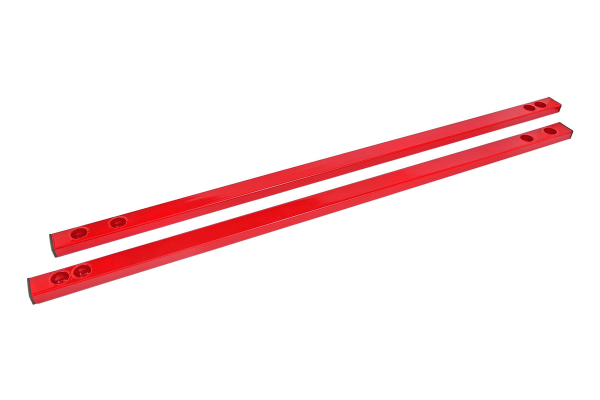 BMR CJR002R Mustang Chassis Jacking Rail, Super Low Profile - Red (2015-2026 Mustang S550 & S650)