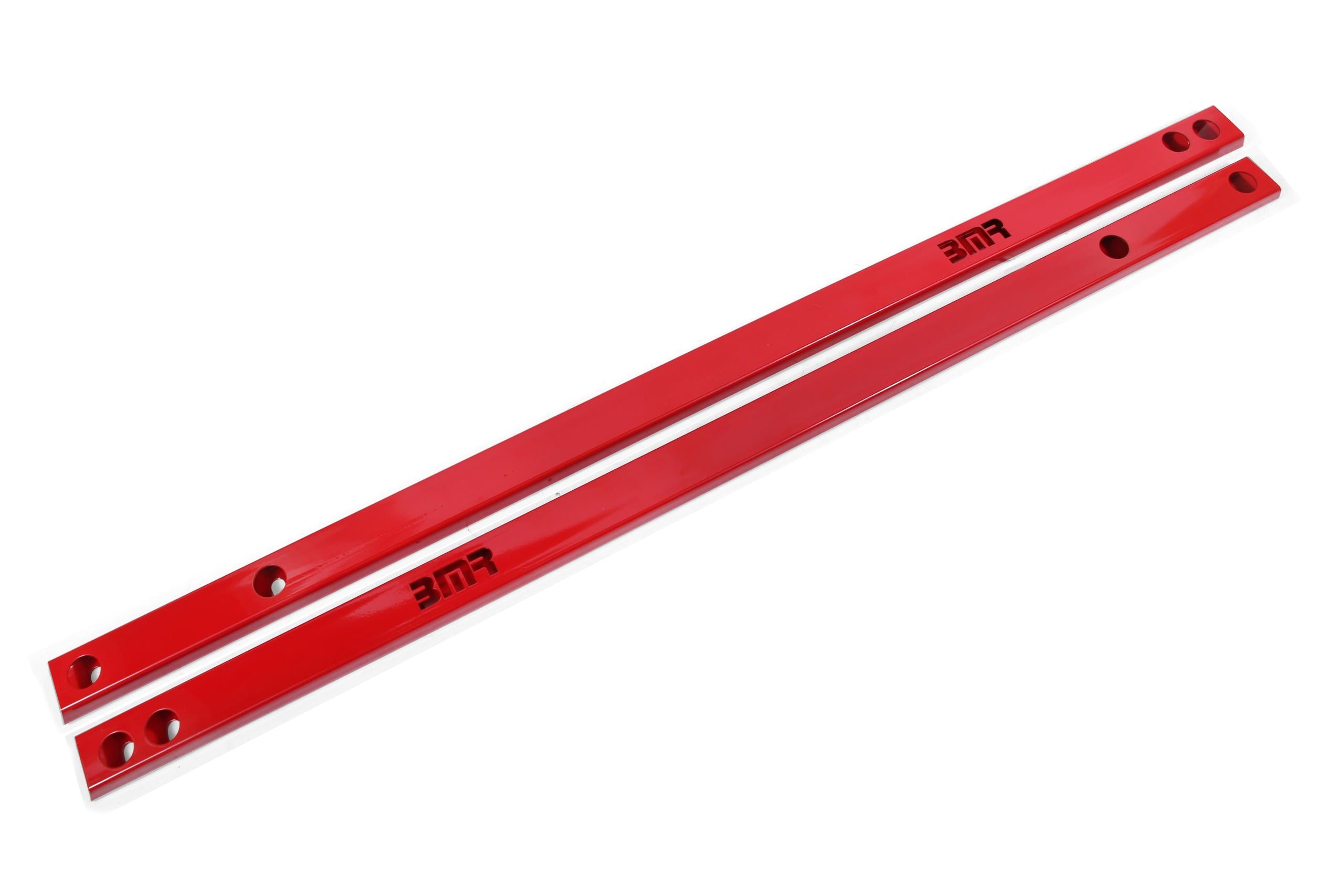 BMR Chassis Jacking Rails - Shorter Tube, Red (2015-2026 Mustang) - CJR760