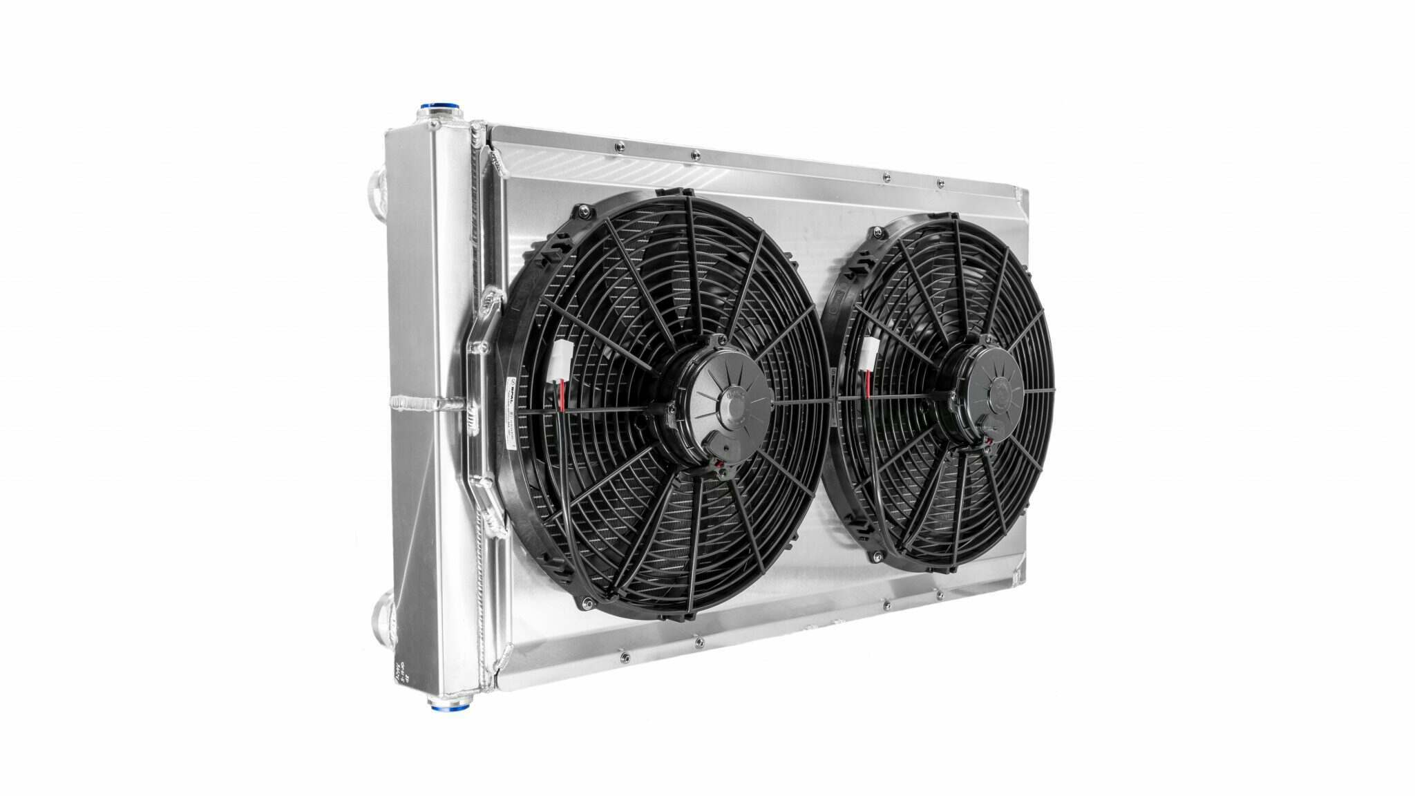 PWR Universal Drift Radiator Module 31.5 Inch x 18.5 Inch Double Pass Closed w/ Side Ports Dual 14 Inch Fans and Shroud - UC-RPR064C