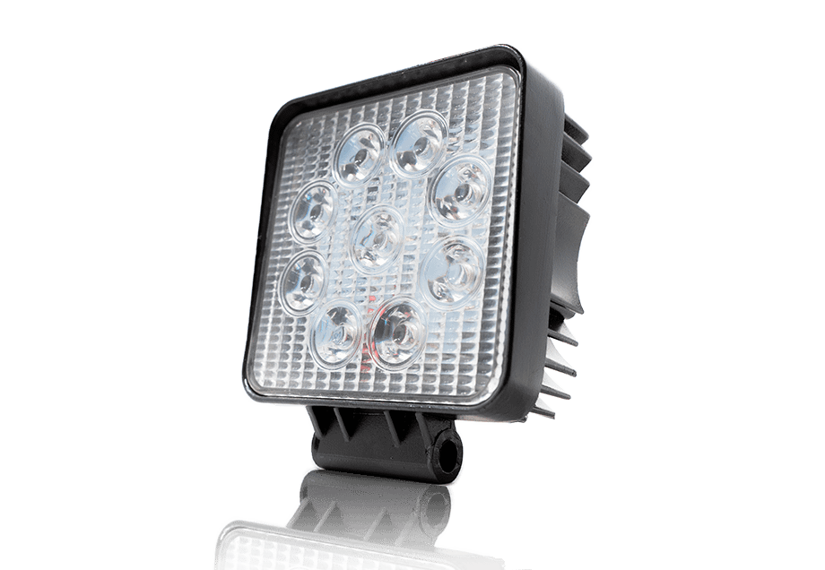 Cali Raised LED 27W Square Work Light 9pcs 3W High Intensity Cree LEDs - CR2328
