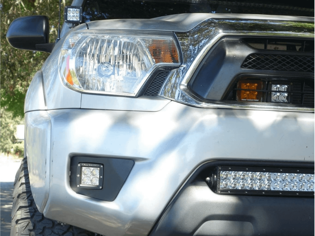 Cali Raised LED 12-15 Toyota Tacoma LED Fog Light Pod Replacements Brackets Kit 3X2 18W LED Pods - CR2457