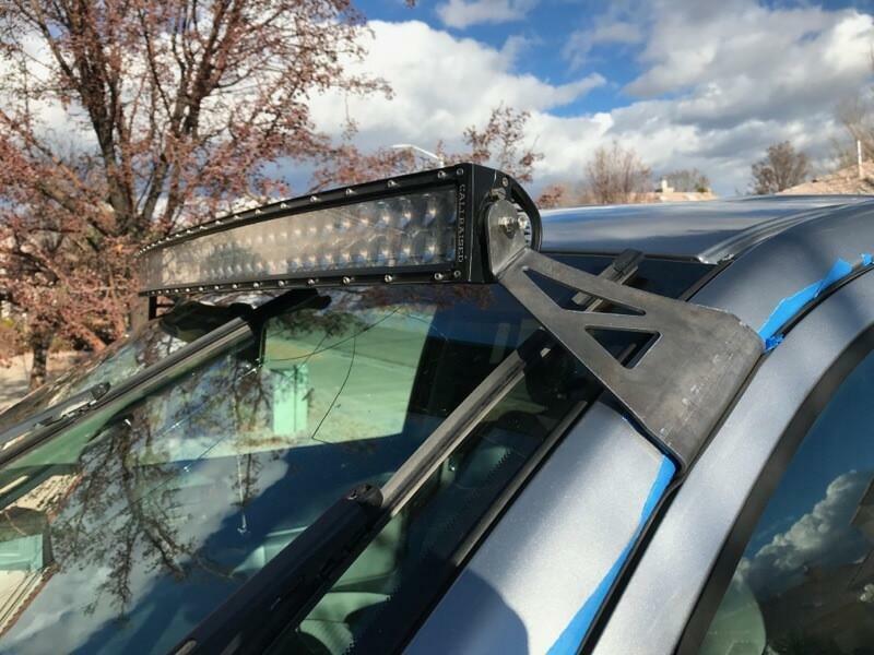 Cali Raised LED 07-21 Tundra 52 Inch Curved LED Light Bar Roof Brackets Kit 5D Optic OSRAM 52 Inch Dual Row Curved Bar Spot Beam No Switch - CR2548