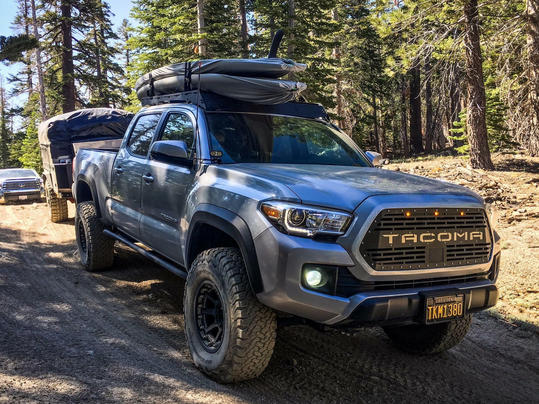 Cali Raised LED 05-21 Tacoma Trail Edition Rock Sliders No Kick Out Powder Coat Double Cab Long Bed - CR2588