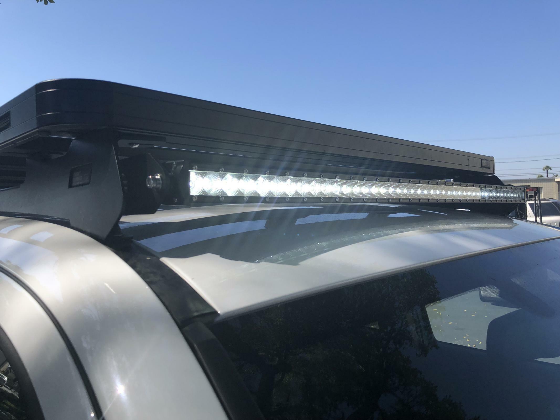 Cali Raised LED Front Runner Slimline Roof Rack LED Bar Brackets Kit 42 inch Slim LED Light Bar Clear - CR2712