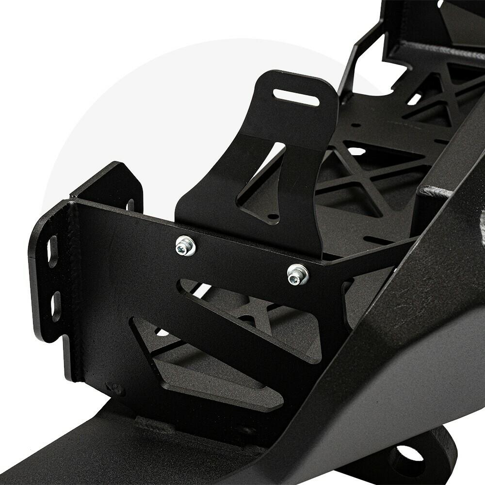Cali Raised LED 16-Up Tacoma Stealth Bumper 32 Inch LED Bar Spot Beam No Switch 32 Inch Combo Beam with Relocation Mounts Bumper Light Bar Switch No Winch No D-Ring - CR3179