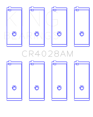 King Engine Bearings CONNECTING ROD BEARING SET For TOYOTA 3Y (TOYOTA 3Y) - CR4028AM0.75