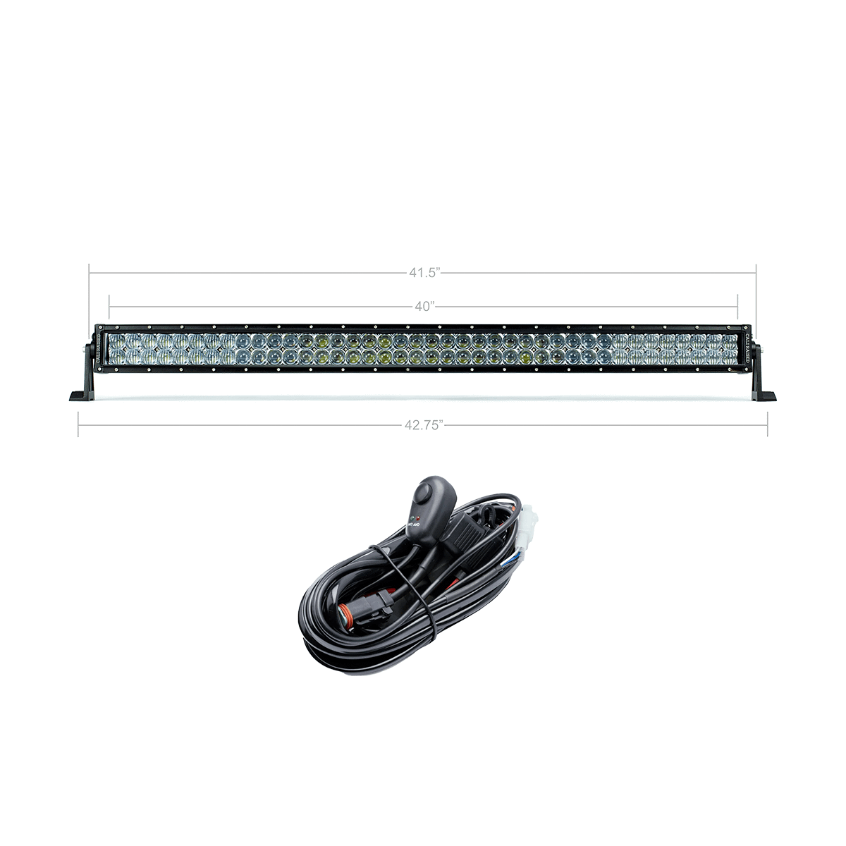 Cali Raised LED Premium Roof Rack Front Light Bar Kit - 42 Inch White Dual Row Combo Beam - CR4107