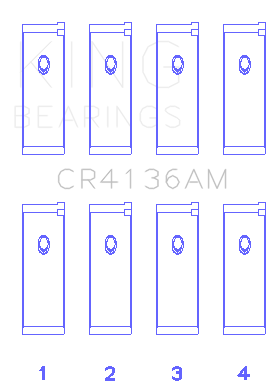 King Engine Bearings Connecting Rod Bearing Set For Nissan Sr20De - CR4136AM0.5