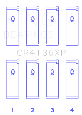 King Engine Bearings Connecting Rod Bearing Set For Nissan Sr20De 16V - CR4136XP0.25