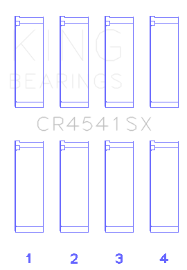 King Engine Bearings CONNECTING ROD BEARING SET For HONDA F23A, F23Z, K20A3, 16V (HONDA F23A, F23Z, K20A3, 16V) - CR4541SX0.25