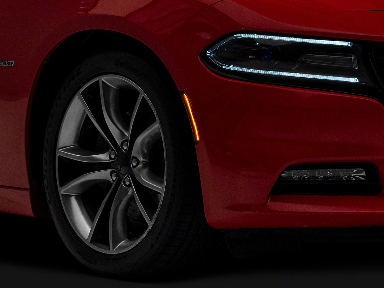 Raxiom Axial Series Led Side Marker Lights; Front And Rear; Smoked (2015-2023 Dodge Charger) - CR5949