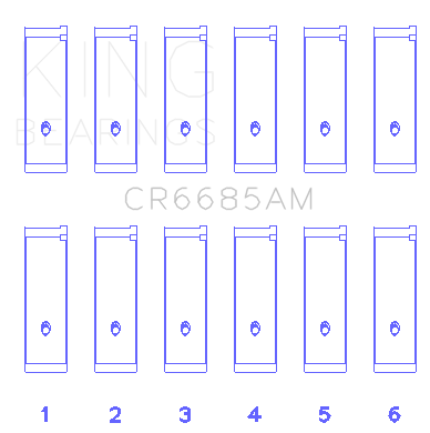 King Engine Bearings Connecting Rod Bearing Set For Isuzu 6Vd1 - CR6685AM1.0