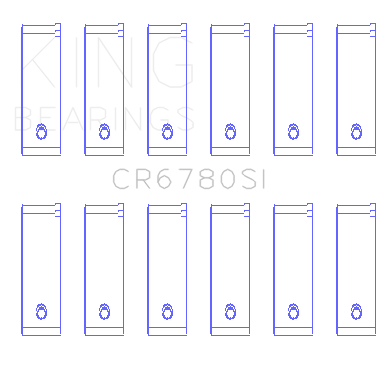 King Engine Bearings CONNECTING ROD BEARING SET For CHRYSLER 2.7L (CHRYSLER 2.7L) - CR6780SI0.25