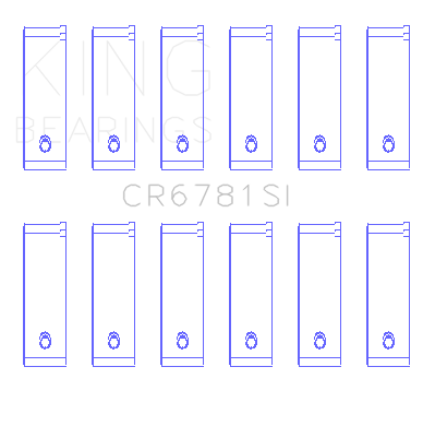 King Engine Bearings CONNECTING ROD BEARING SET For CHRYSLER 2.7L (OD+.002") (CHRYSLER 2.7L (OD+.002")) - CR6781SI0.75