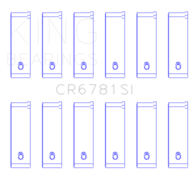 King Engine Bearings Connecting Rod Bearing Set For Chrysler 2.7L (Od+.002") - CR6781SI