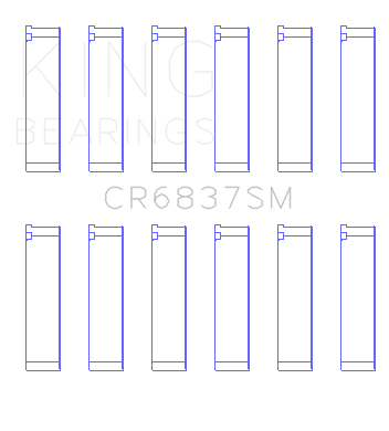 King Engine Bearings Connecting Rod Bearing Set For Honda J30, J35 - CR6837SM