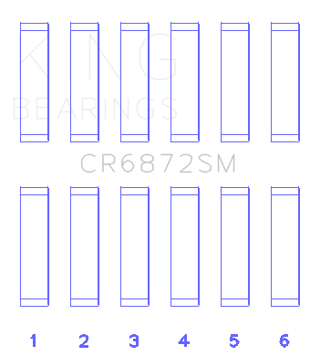 King Engine Bearings Connecting Rod Bearing Set For Toyota 1Gr-Fe - CR6872SM