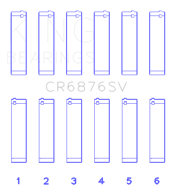 King Bearings Connecting Rod Bearing Set For Mercedes Benz Om 642 Sputter Replacement - CR6876SV0.5