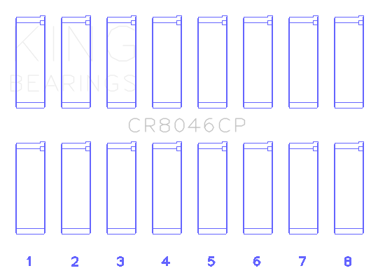 King Engine Bearings Connecting Rod Bearing Set For Porsche M 48.00/M 48.50 - CR8046CP