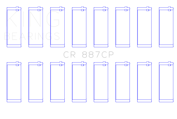King Engine Bearings CONNECTING ROD BEARING SET For FORD (USA) ENG 445 T/D (FORD (USA) ENG 445 T/D) - CR 887CP 030