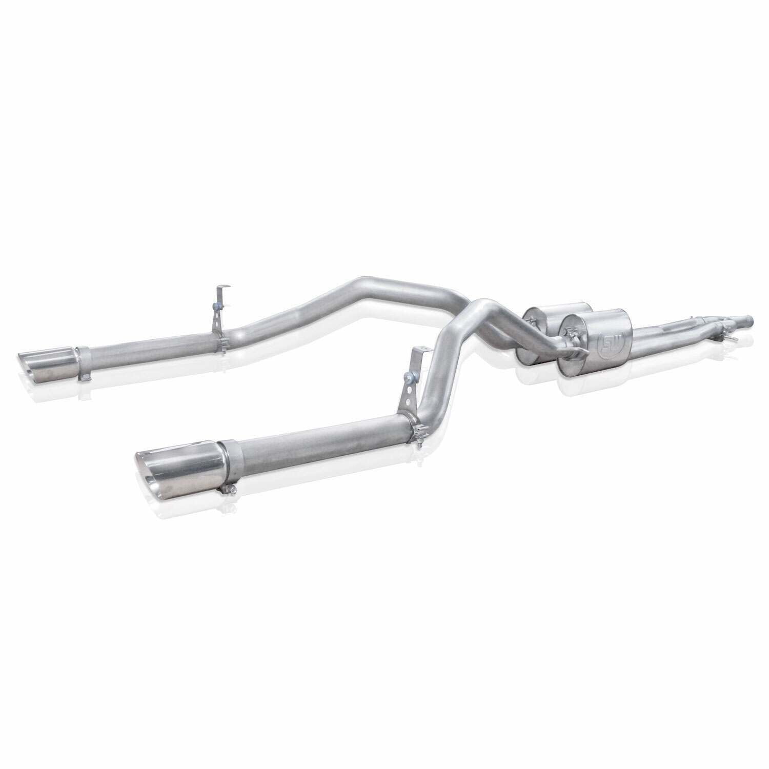 Stainless Works Under/Bumper Catback Dual Turbo S-Tube Mufflers Factory Connect - CT14CBUBY