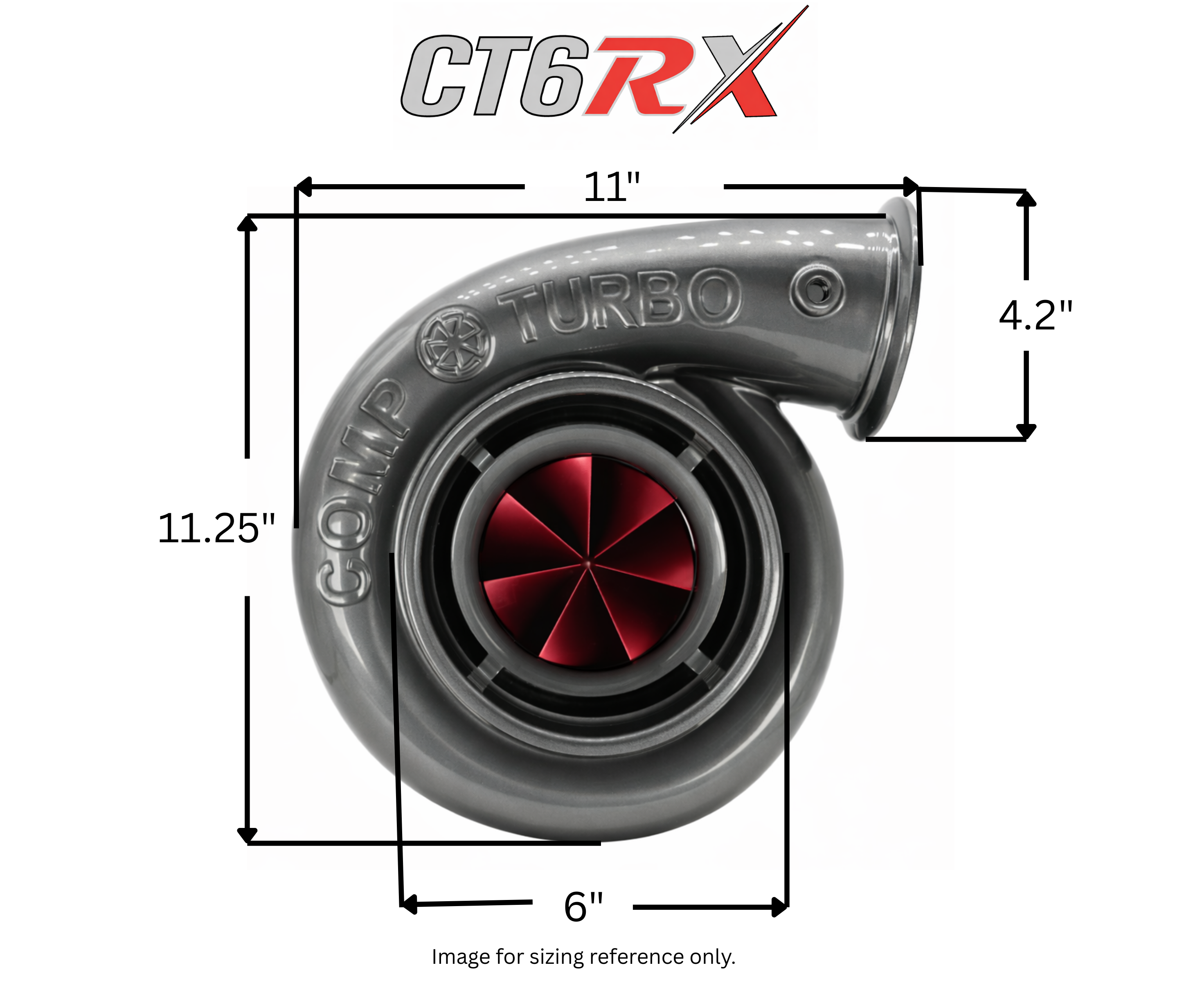 CT6RX-98106 TRIPLEX CERAMIC BALL BEARING OIL LUBRICATED TURBOCHARGER (2600 HP)