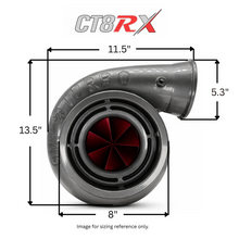 CT8RX-118120 TRIPLEX CERAMIC BALL BEARING OIL-LESS AIR COOLED TURBOCHARGER (3300 HP)
