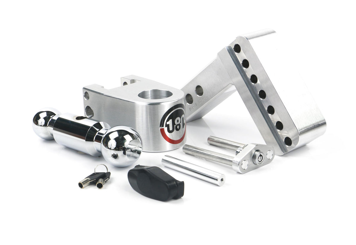 Weigh Safe 180 Hitch - Drop Hitch W/Chrome Combo Ball - 4" Drop For 2" Shank - CTB4-2