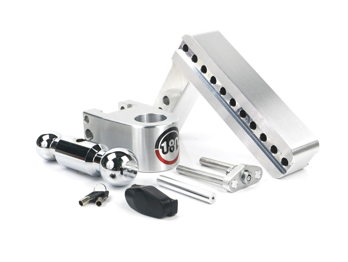 Weigh Safe 180 Hitch - Drop Hitch W/Chrome Combo Ball - 8" Drop For 2" Shank - CTB8-2
