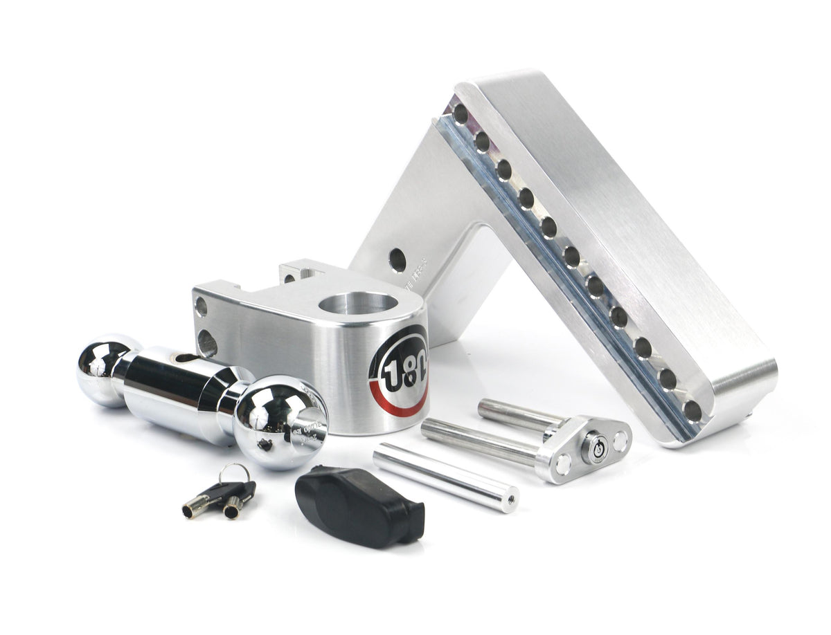 Weigh Safe 180 Hitch - Drop Hitch W/Chrome Combo Ball - 8" Drop For 3" Shank - CTB8-3