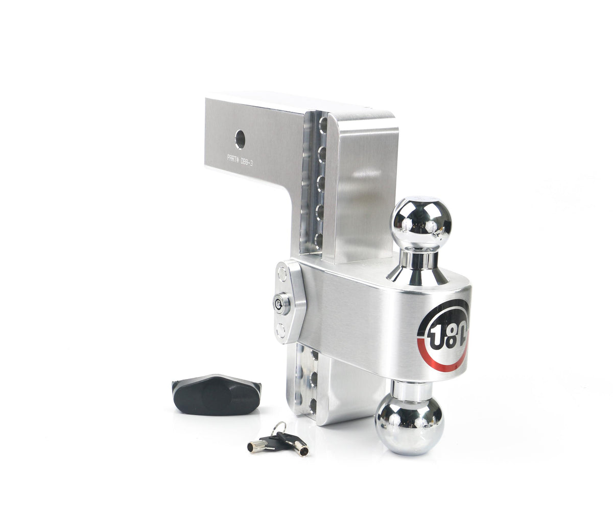 Weigh Safe 180 Hitch - Drop Hitch W/Chrome Combo Ball - 8" Drop For 3" Shank - CTB8-3