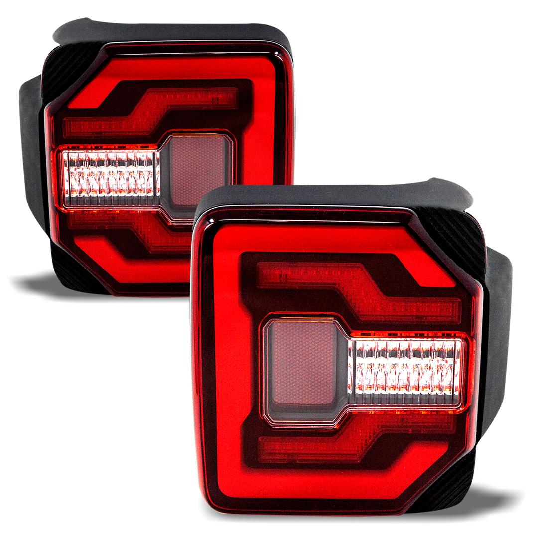 Winjet Sequential Tail Lights-Black Red (2018-2023 Wrangler) - CTRNG0650-BR-SQ