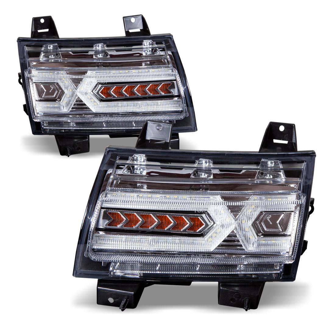 Winjet Led Sequential Turn Signal-Chrome / Clear (2018-2023 Wrangler, Gladiator) - CTSRNG0646A-SQTS