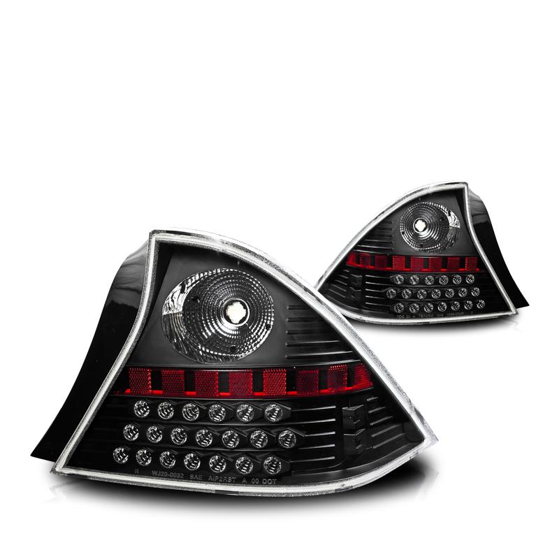 Winjet Led Tail Lights-Black / Clear (2001-2003 Civic) - CTWJ-0032-BC