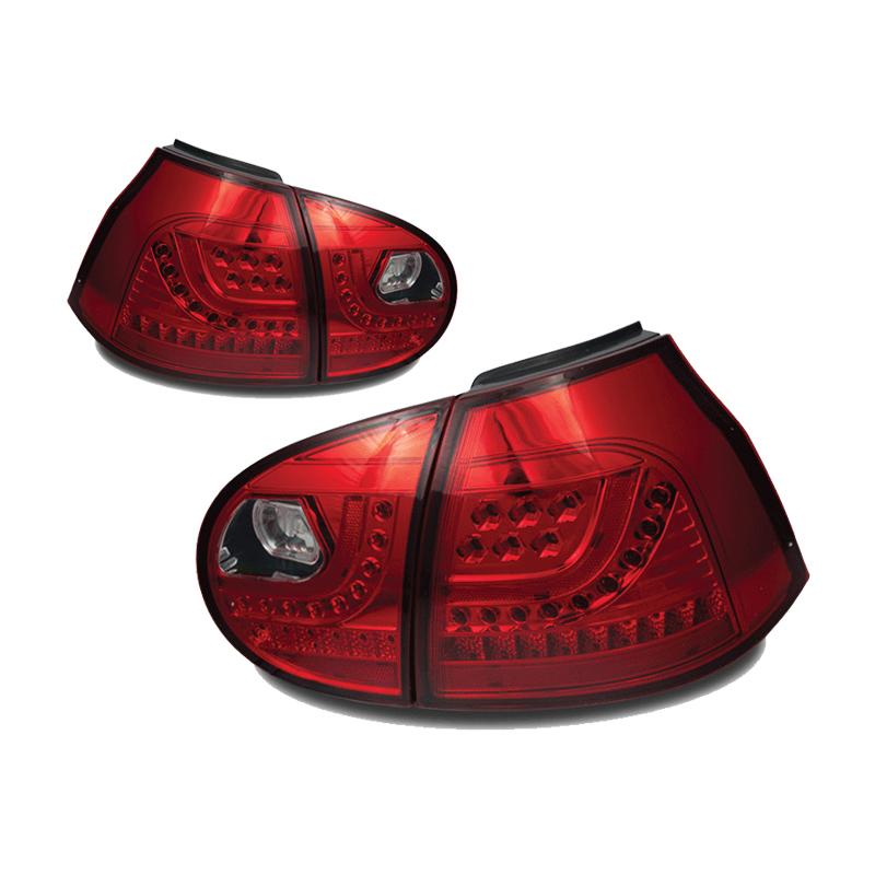 Winjet Led Tail Lights-Chrome / Red (2006-2009 GTI) - CTWJ-0229-CR