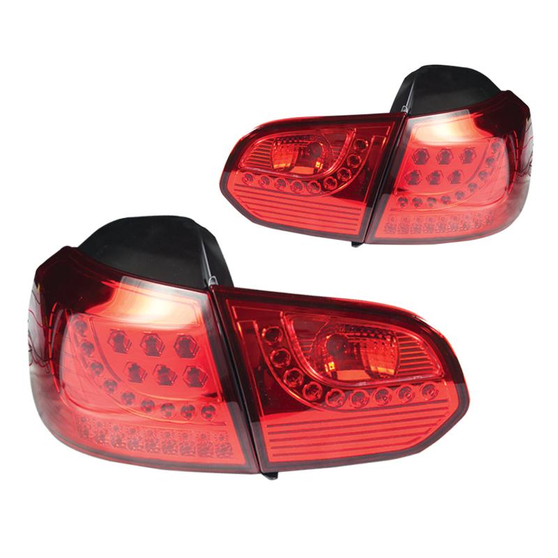 Winjet Led Tail Lights-Chrome / Red (2010-2014 GTI) - CTWJ-0260-CR