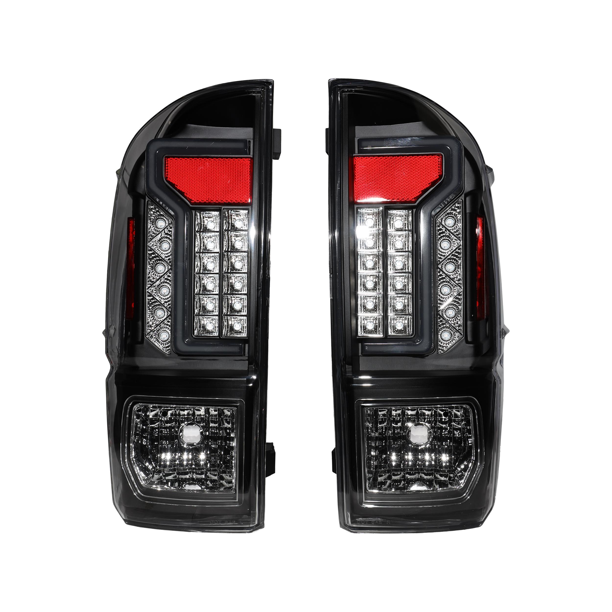 Winjet Led Tail Lights-Black / Clear / Smoke (2016-2023 Tacoma) - CTWJ-0466-BCS