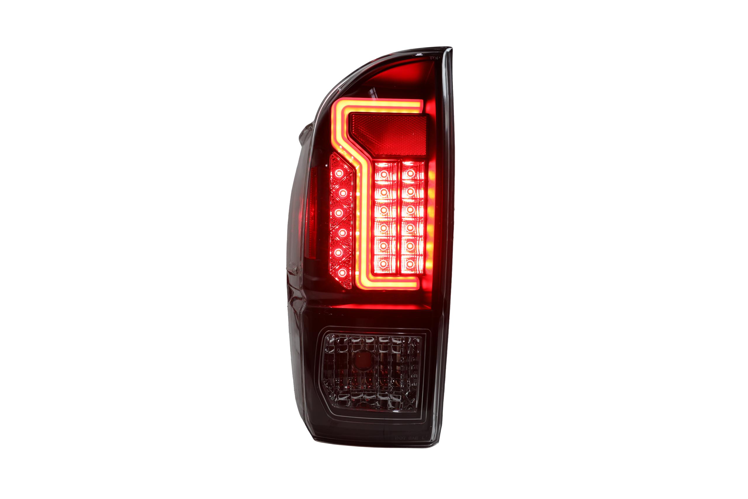 Winjet Led Tail Lights-Black / Clear / Smoke (2016-2023 Tacoma) - CTWJ-0466-BCS