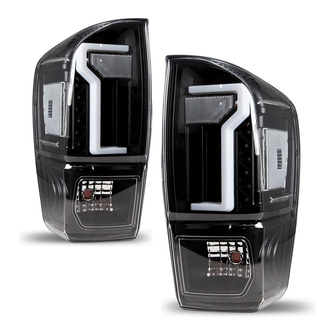 Winjet Led Tail Lights-Black / Clear (2016-2023 Tacoma) - CTWJ-0466E-BC